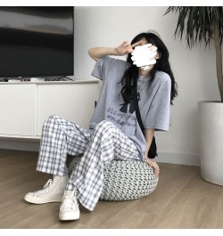 Spring Japanese Plaid Pants Sleep Bottoms Woman Pajamas Pants Bottoms Sleepwear Pants Pajama for Woman Pijama Mujer Homewear ...