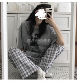 Spring Japanese Plaid Pants Sleep Bottoms Woman Pajamas Pants Bottoms Sleepwear Pants Pajama for Woman Pijama Mujer Homewear ...