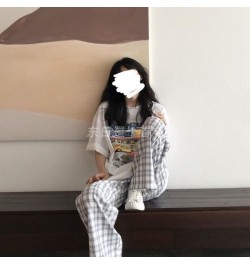 Spring Japanese Plaid Pants Sleep Bottoms Woman Pajamas Pants Bottoms Sleepwear Pants Pajama for Woman Pijama Mujer Homewear ...