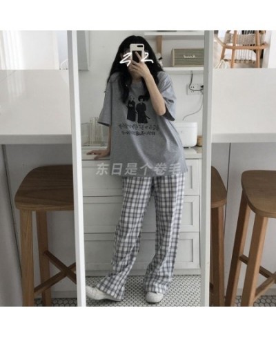 Spring Japanese Plaid Pants Sleep Bottoms Woman Pajamas Pants Bottoms Sleepwear Pants Pajama for Woman Pijama Mujer Homewear ...