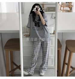 Spring Japanese Plaid Pants Sleep Bottoms Woman Pajamas Pants Bottoms Sleepwear Pants Pajama for Woman Pijama Mujer Homewear ...