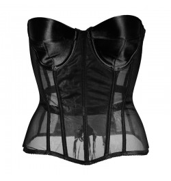 Women Waist Trainer Cincher Girdles Sexy Black Mesh Corset Goth Vintage Slim Body Belts Streetwear See Through Corset $26.13 ...