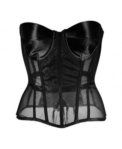 Women Waist Trainer Cincher Girdles Sexy Black Mesh Corset Goth Vintage Slim Body Belts Streetwear See Through Corset $26.13 ...