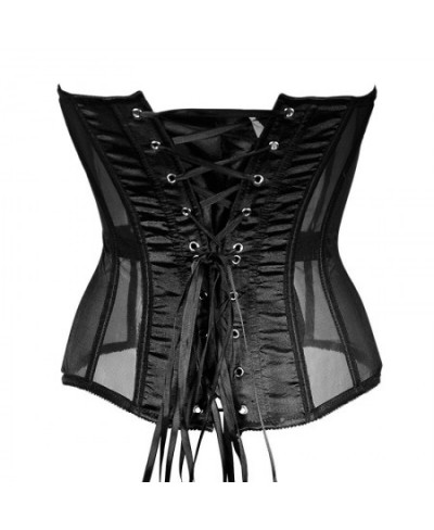 Women Waist Trainer Cincher Girdles Sexy Black Mesh Corset Goth Vintage Slim Body Belts Streetwear See Through Corset $26.13 ...