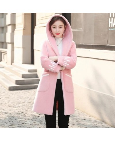 Autumn Winter New Woolen Coat Mid-Length Jackets Women's Mink Outwear Loose Cardigan Female Overwear Woolen Jacket Ladies Top...