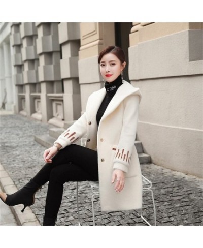 Autumn Winter New Woolen Coat Mid-Length Jackets Women's Mink Outwear Loose Cardigan Female Overwear Woolen Jacket Ladies Top...