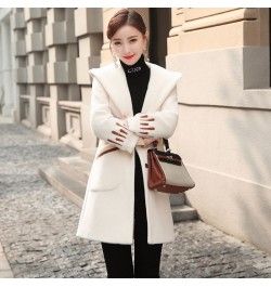 Autumn Winter New Woolen Coat Mid-Length Jackets Women's Mink Outwear Loose Cardigan Female Overwear Woolen Jacket Ladies Top...