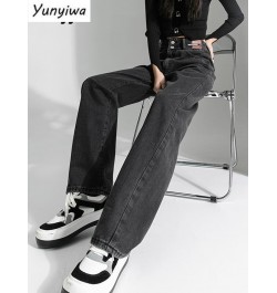 Dark Grey Jeans Women Pants Denim Wide Leg High Fashion High Waisted Mop Pants Trousers Casual 2022 Street Streetse $41.78 - ...