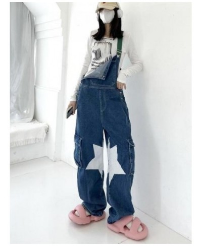 American Retro Baggy Boyfriend Jeans For Women Loose Pocket Cargo Pants Streetwear Denim Overalls Y2k Vintage Korean $55.03 -...