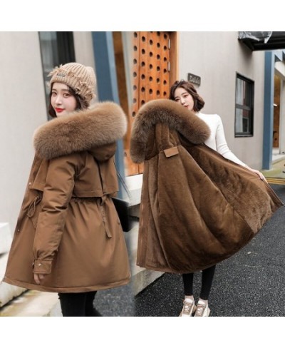 Winter Jackets Women Parka Fashion Long Coat Wool Liner Zip Up Hooded Parkas Slim Fur Collar Thick Warm Snow Wear Padded $73....