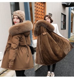 Winter Jackets Women Parka Fashion Long Coat Wool Liner Zip Up Hooded Parkas Slim Fur Collar Thick Warm Snow Wear Padded $73....