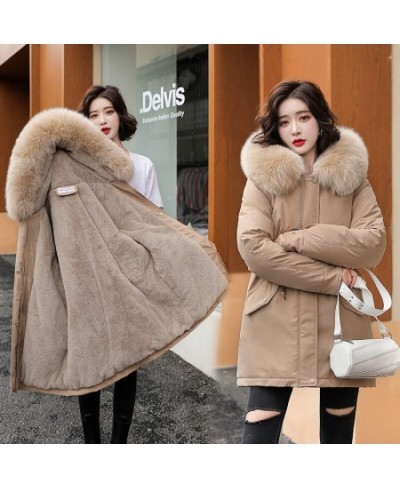 Winter Jackets Women Parka Fashion Long Coat Wool Liner Zip Up Hooded Parkas Slim Fur Collar Thick Warm Snow Wear Padded $73....