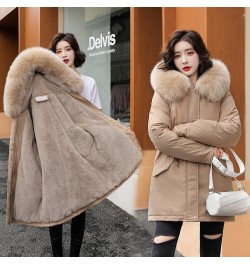 Winter Jackets Women Parka Fashion Long Coat Wool Liner Zip Up Hooded Parkas Slim Fur Collar Thick Warm Snow Wear Padded $73....