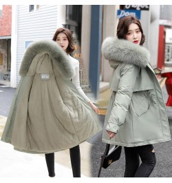 Winter Jackets Women Parka Fashion Long Coat Wool Liner Zip Up Hooded Parkas Slim Fur Collar Thick Warm Snow Wear Padded $73....