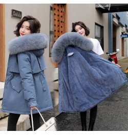 Winter Jackets Women Parka Fashion Long Coat Wool Liner Zip Up Hooded Parkas Slim Fur Collar Thick Warm Snow Wear Padded $73....