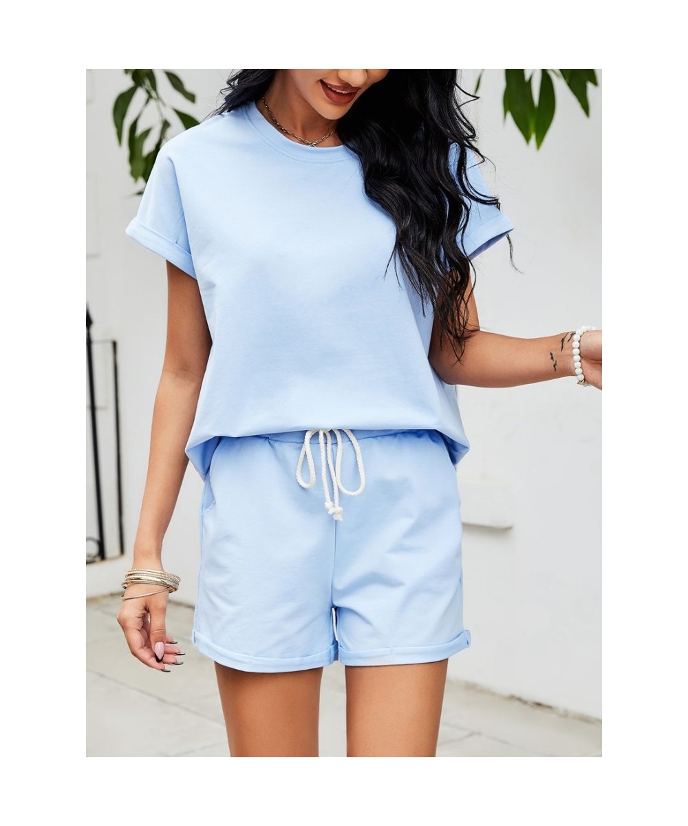 Summer Women's Suit Two Pieces Tracksuit Short Sleeve Sports Suits Women 2023 Casual Tracksuits Elastic Waist Lady short Sets...