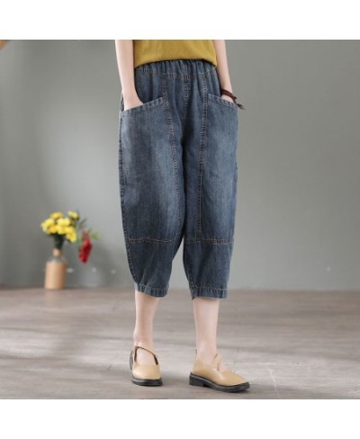 High Waist Casual Jeans Women 2022 Summer Vintage Style Solid Color Thin Denim Loose Female Harem Pants D124 $41.23 - Bottoms