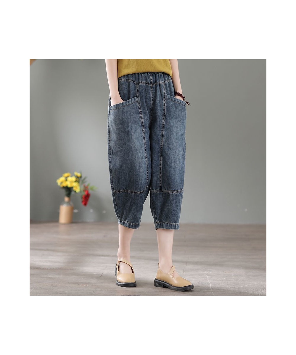 High Waist Casual Jeans Women 2022 Summer Vintage Style Solid Color Thin Denim Loose Female Harem Pants D124 $41.23 - Bottoms