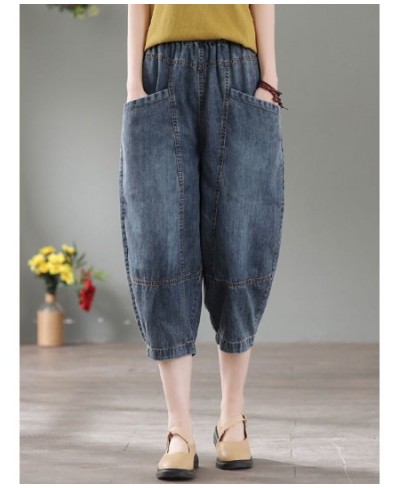 High Waist Casual Jeans Women 2022 Summer Vintage Style Solid Color Thin Denim Loose Female Harem Pants D124 $41.23 - Bottoms