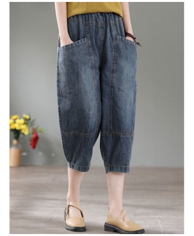 High Waist Casual Jeans Women 2022 Summer Vintage Style Solid Color Thin Denim Loose Female Harem Pants D124 $41.23 - Bottoms