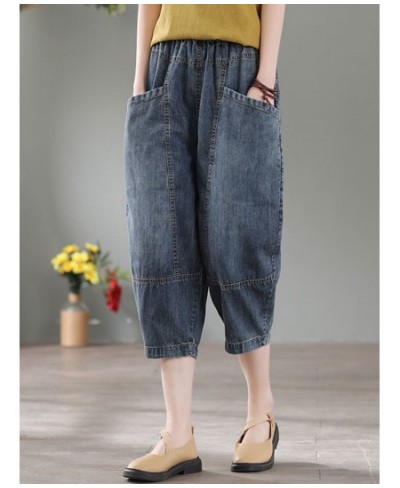 High Waist Casual Jeans Women 2022 Summer Vintage Style Solid Color Thin Denim Loose Female Harem Pants D124 $41.23 - Bottoms