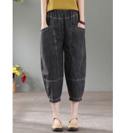 High Waist Casual Jeans Women 2022 Summer Vintage Style Solid Color Thin Denim Loose Female Harem Pants D124 $41.23 - Bottoms