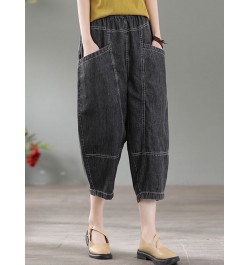 High Waist Casual Jeans Women 2022 Summer Vintage Style Solid Color Thin Denim Loose Female Harem Pants D124 $41.23 - Bottoms