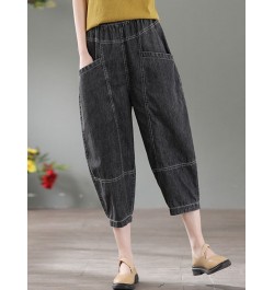 High Waist Casual Jeans Women 2022 Summer Vintage Style Solid Color Thin Denim Loose Female Harem Pants D124 $41.23 - Bottoms