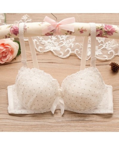 Maiden Cotton Underwear Set Lace Floral Bra Suits for Women Small Cup Students Lingerie Cute Bars Triangle Panties 2Pcs Outfi...