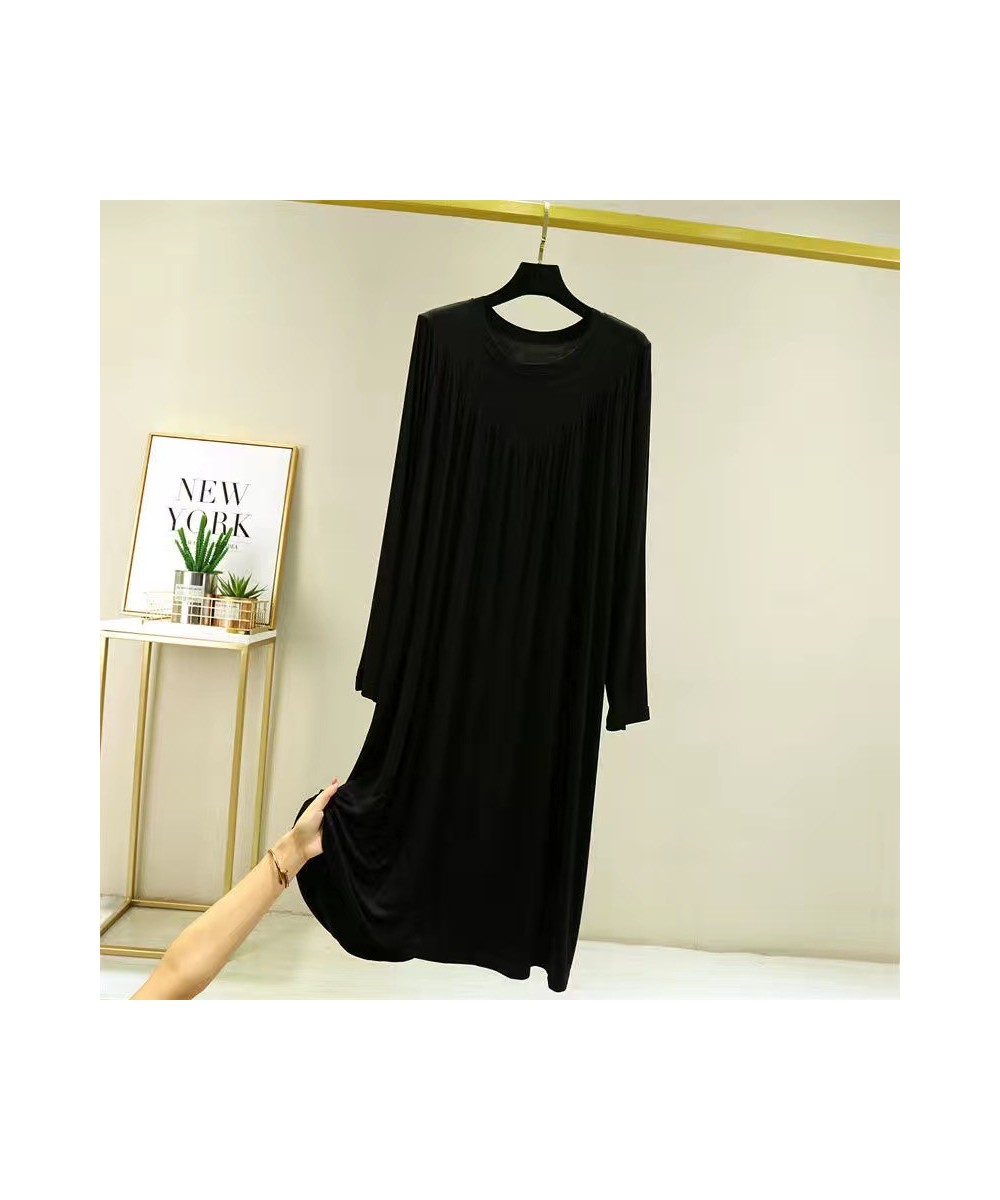 Casual Large Size Modal Cotton Nightgowns For Women Loose Long Sleeve Nightshirt Female Spring Autumn Home Dresses $34.71 - S...