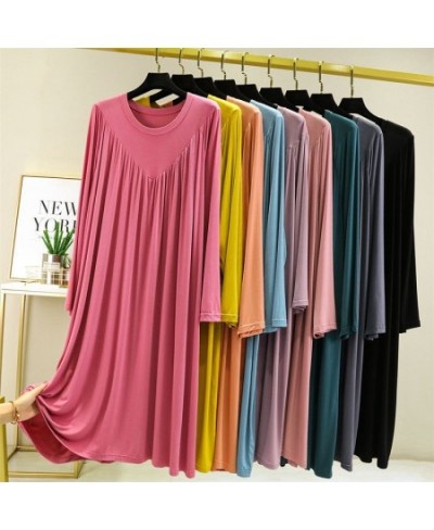 Casual Large Size Modal Cotton Nightgowns For Women Loose Long Sleeve Nightshirt Female Spring Autumn Home Dresses $34.71 - S...