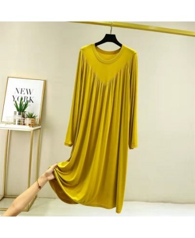 Casual Large Size Modal Cotton Nightgowns For Women Loose Long Sleeve Nightshirt Female Spring Autumn Home Dresses $34.71 - S...