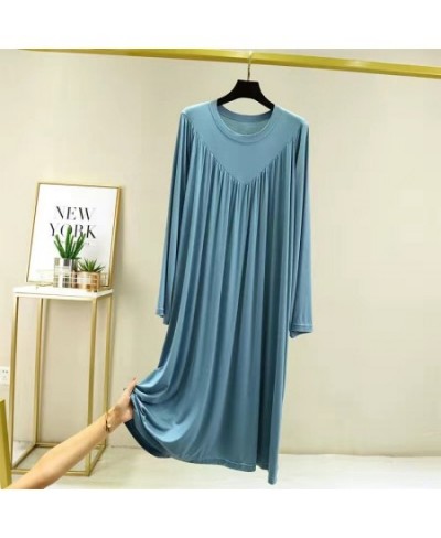 Casual Large Size Modal Cotton Nightgowns For Women Loose Long Sleeve Nightshirt Female Spring Autumn Home Dresses $34.71 - S...