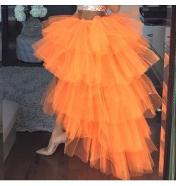 Chic Women Tutu High Low Tulle Skirt Tiered Ruffles Asymmetrical Prom Gown Party Skirts Saia Faldas Custom Made Maxi Tutu Gow...