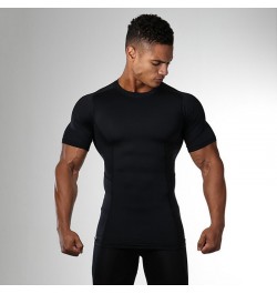 Summer Gym Mens Quick Dry Shirt Sport T Shirt Running Shirt Men Workout Tees Fitness Tights Tops Short Sleeve T-shirt Clothes...