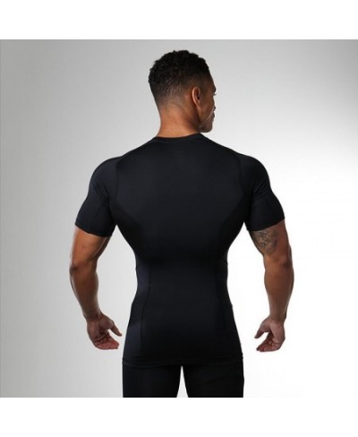 Summer Gym Mens Quick Dry Shirt Sport T Shirt Running Shirt Men Workout Tees Fitness Tights Tops Short Sleeve T-shirt Clothes...