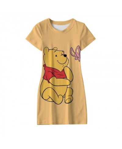 Kawai Cartoon Animation Series Winnie The Pooh Milk Silk Loose Thin Sexy Pajamas Girl Yellow Dress $23.99 - Dresses