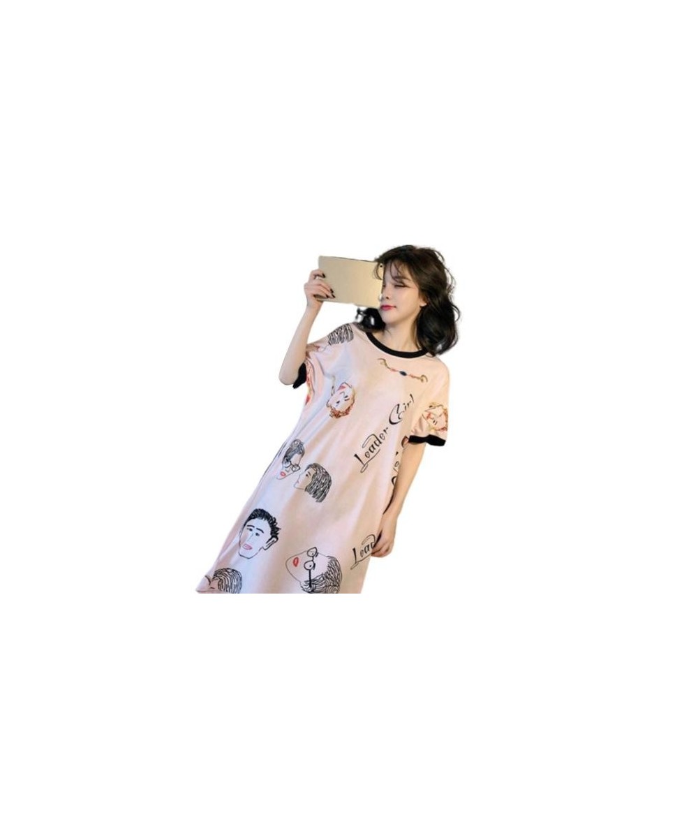 New Women Casual O Neck Short Sleeve Cute Camera Cat Nightgown Nightdress Sleepwear Girls Comfortable Home Clothes Pajama dre...