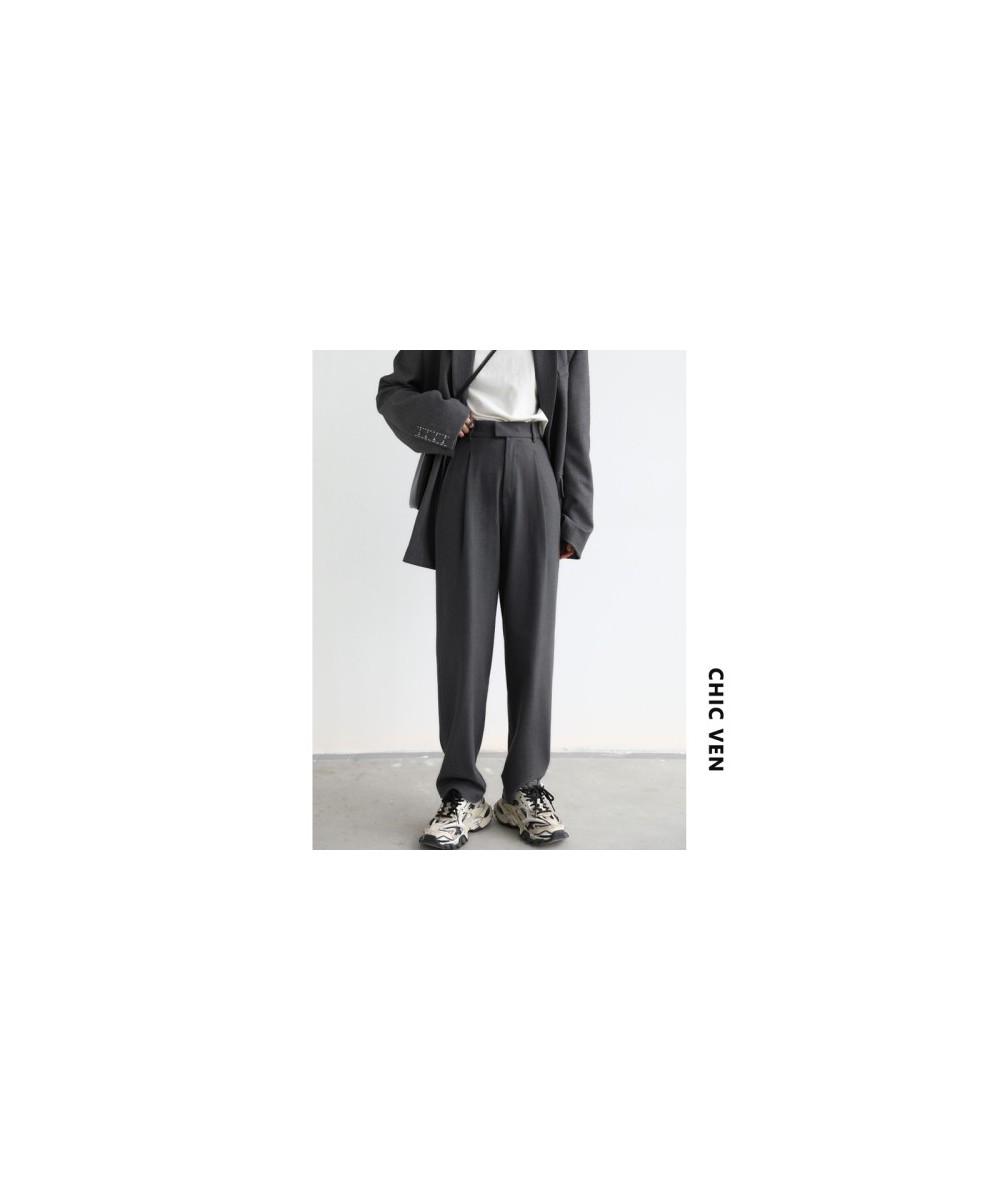 Simple Casual Women Twill Suit Pants Wide Leg Pants Straight Floor Pants Office Ladies Female Trousers $82.46 - Bottoms