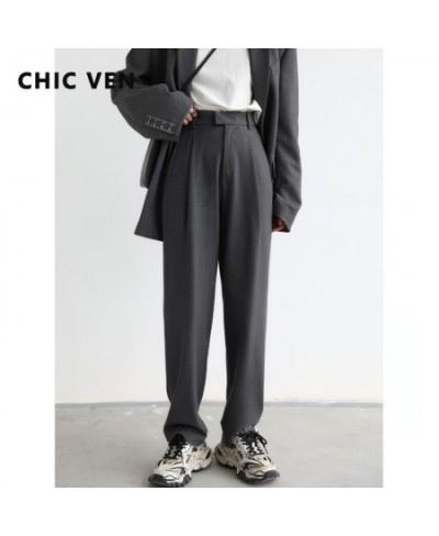 Simple Casual Women Twill Suit Pants Wide Leg Pants Straight Floor Pants Office Ladies Female Trousers $82.46 - Bottoms