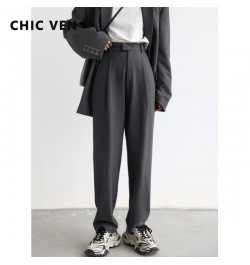 Simple Casual Women Twill Suit Pants Wide Leg Pants Straight Floor Pants Office Ladies Female Trousers $82.46 - Bottoms