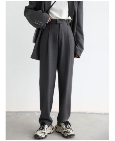 Simple Casual Women Twill Suit Pants Wide Leg Pants Straight Floor Pants Office Ladies Female Trousers $82.46 - Bottoms