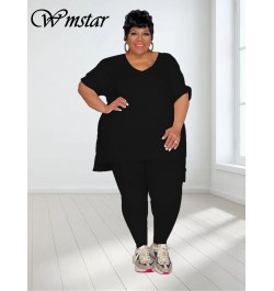 Plus Size Two Piece Sets Women Clothing Long Top Legging Matching Suit Solid Casual Outfits Wholesale 2023 $42.47 - Plus Size...