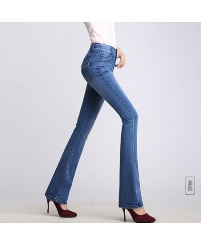 Flare Jeans For Women High Waist Stretch Slim Long Denim Pants Female Spring Autumn All-Match Trousers s261 $49.57 - Jeans