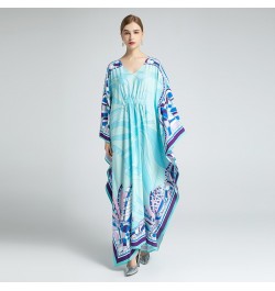 2023 Bohemian Plus Size Dress O-neck Batwing Sleeve Maxi Dress Women Geometric print New Fashion Kaftan Dress With Belt $95.0...