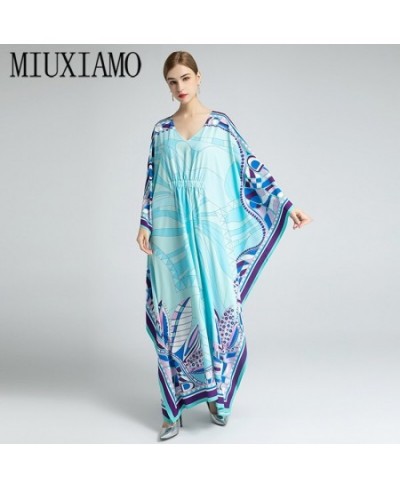 2023 Bohemian Plus Size Dress O-neck Batwing Sleeve Maxi Dress Women Geometric print New Fashion Kaftan Dress With Belt $95.0...