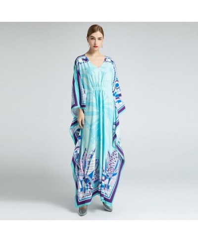 2023 Bohemian Plus Size Dress O-neck Batwing Sleeve Maxi Dress Women Geometric print New Fashion Kaftan Dress With Belt $95.0...