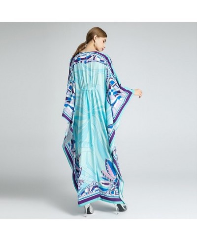 2023 Bohemian Plus Size Dress O-neck Batwing Sleeve Maxi Dress Women Geometric print New Fashion Kaftan Dress With Belt $95.0...