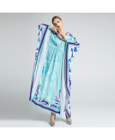 2023 Bohemian Plus Size Dress O-neck Batwing Sleeve Maxi Dress Women Geometric print New Fashion Kaftan Dress With Belt $95.0...