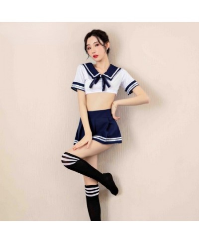 Erotic Lingerie Women's Sexy Cosplay Lingerie Student Uniform School Girl Erotic Maid Costume Lace Mini Skirt Dress $24.68 - ...